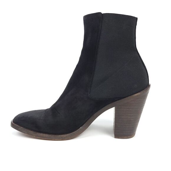 RAG & BONE Axel Black Suede Leather Block Heeled Western Chelsea Boots Minimal - Picture 3 of 9